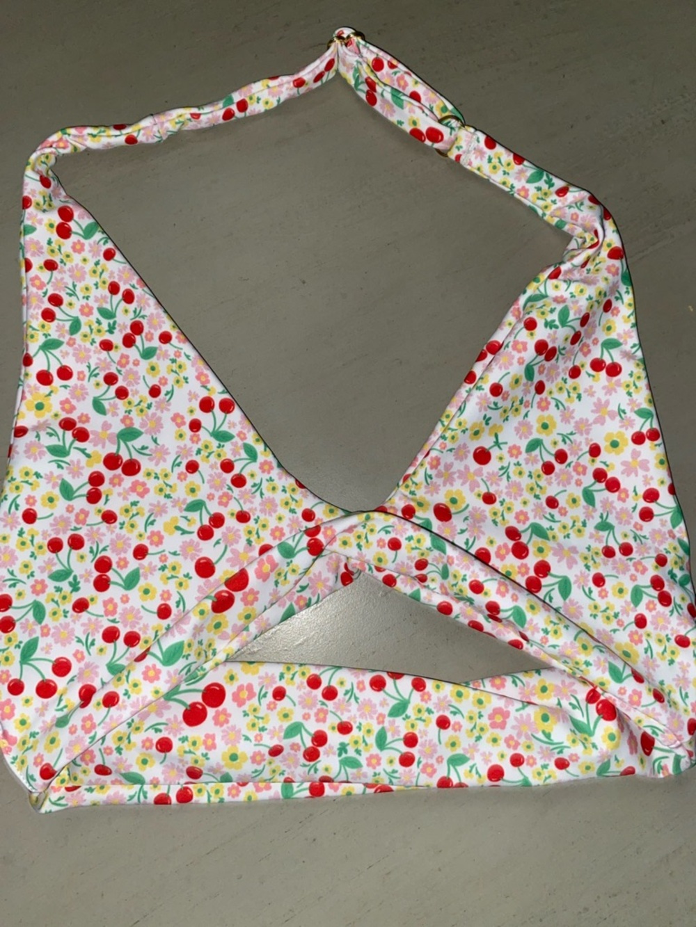 New Skatie Bikini Top, Cherry 🍒 Bomb Halter, adjustable neck, size Small